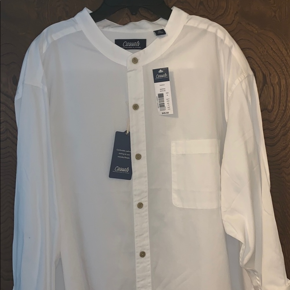 Roundtree Yorke Casual Long Sleeve Shirt XL White